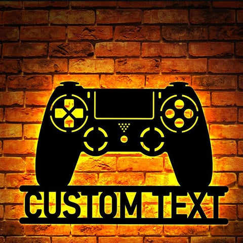 Image of Custom Gamepad LED Neon Wooden Sign - Personalized and Color Changing RGB