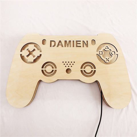 Image of Custom Gamepad LED Neon Wooden Sign - Personalized and Color Changing RGB