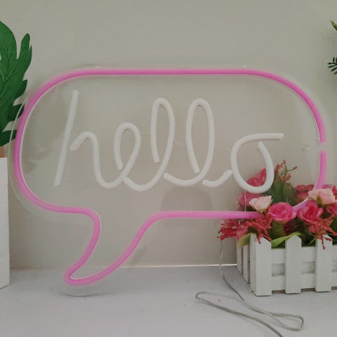 Image of Hello Speech Bubble LED Neon Flex Sign