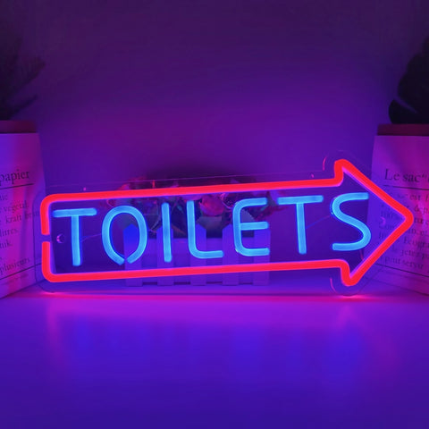 Image of Toilets To The Right LED Neon Flex Sign