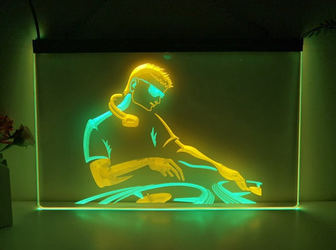 Image of DJ On The Decks Two Tone Illuminated Sign