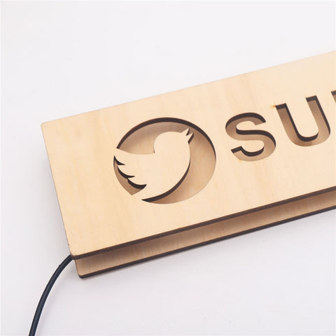 Image of Personalized Gamer Tag or Streamer Handle Name LED Neon Wooden Sign