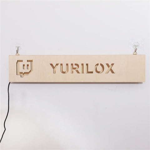 Image of Personalized Gamer Tag or Streamer Handle Name LED Neon Wooden Sign