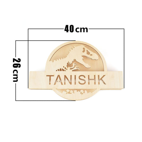 Image of Personalized Dinosaur LED Neon Wooden Sign