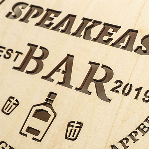 Image of Custom LED Neon Wooden Bar Sign - Personalized and Color Changing