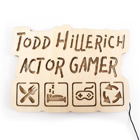 Image of Your Name Game Life Personalized LED Neon Wooden Sign