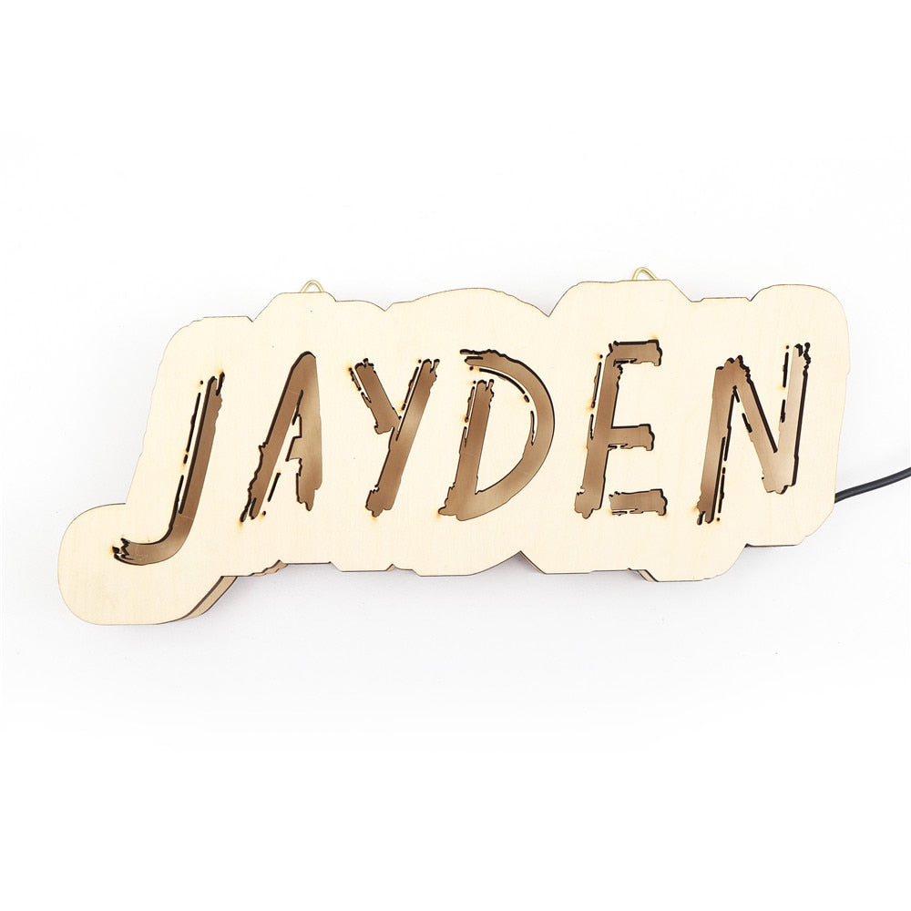 Personalized LED Neon Wooden Sign - Custom Name / Handle / Gamer Tag