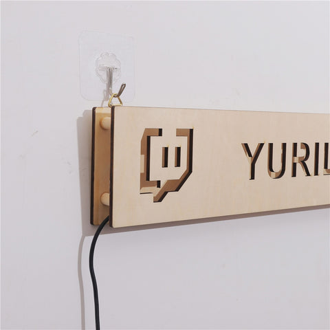 Image of Personalized Gamer Tag or Streamer Handle Name LED Neon Wooden Sign