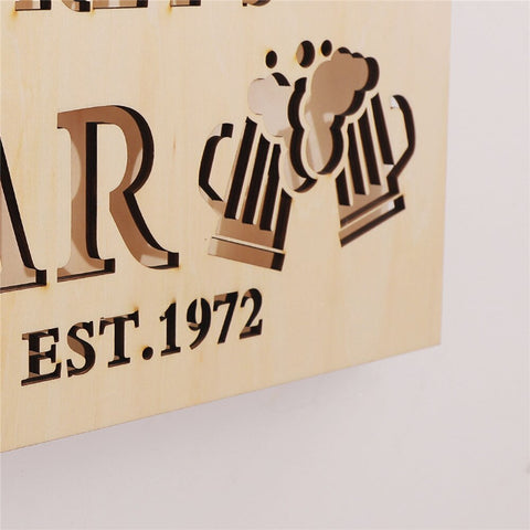 Image of Personalized Wooden LED Neon Bar Sign - RGB