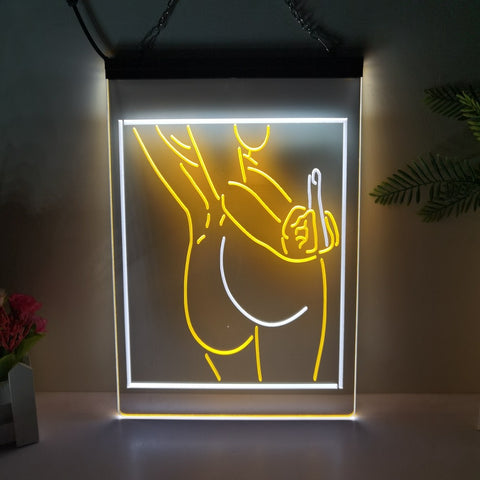 Image of Middle Finger Two Tone Illuminated Sign
