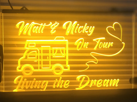 Image of Motorhome on Tour LED neon sign in yellow