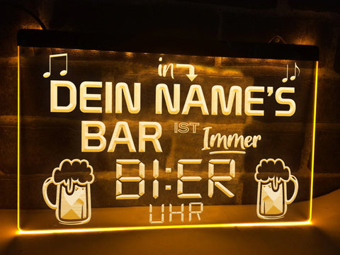 Image of Es ist immer Bier Uhr Leuchtreklame