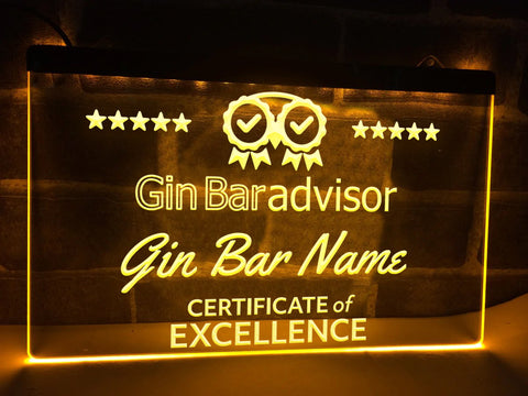 Image of Gin Bar Advisor Personalized Illuminated Sign