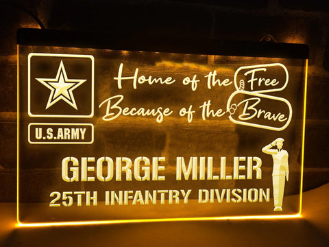 Image of US Army Personalized Illuminated Sign