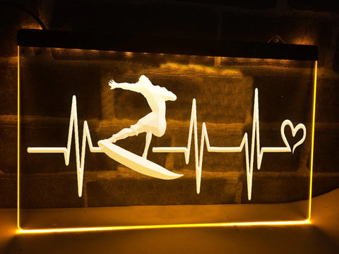 Image of Surfers Heartbeat Illuminated Sign