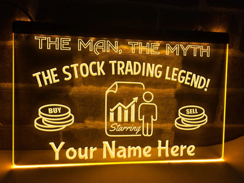 Image of Stock trading legend led neon sign in yellow