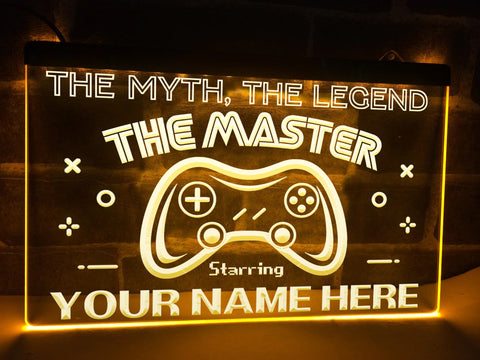 Image of The Gaming Master Personalized Illuminated Sign