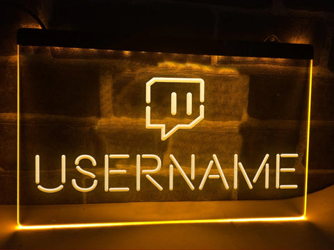 Image of Twitch Streamer Personalized Username Illuminated Sign