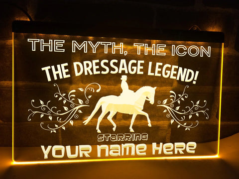 Image of The Dressage Legend Personalized Illuminated Sign