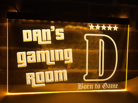 Image of Gaming Room With Personalized Name LED Neon Sign