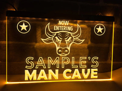 Cowboy Man Cave Personalized Illuminated Sign