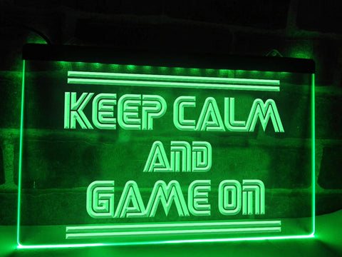 Image of Keep Calm and Game On Illuminated Sign