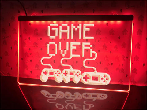 Image of Game Over Controllers Illuminated Sign