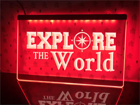 Image of World Exploration Illuminated Sign