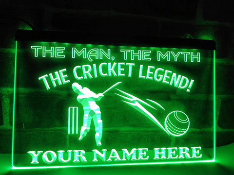 Image of The Cricket Legend Personalized LED Neon Sign
