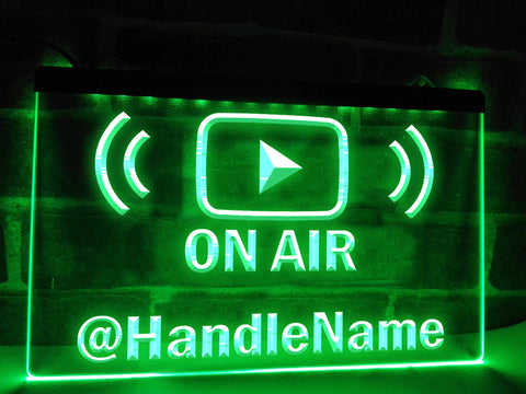Image of YouTube On Air Personalized Handle Name Illuminated Sign