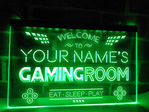 Image of Eat Sleep Play Gaming Room Personalized Illuminated Sign