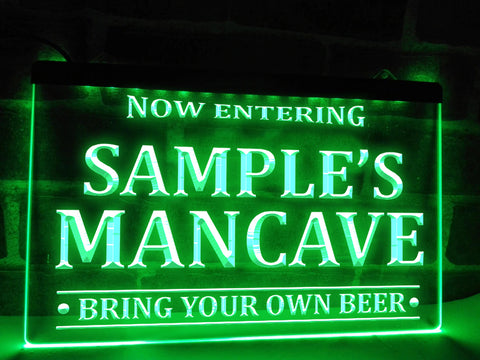 Image of Now Entering Man Cave Personalized Illuminated Sign