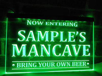 Now Entering Man Cave Personalized Illuminated Sign