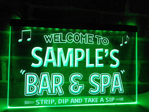 Image of Bar and Spa Personalized Illuminated LED Neon Sign