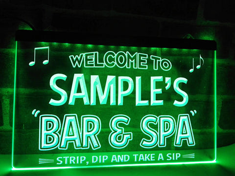 Image of Bar and Spa LED Neon Sign in Green