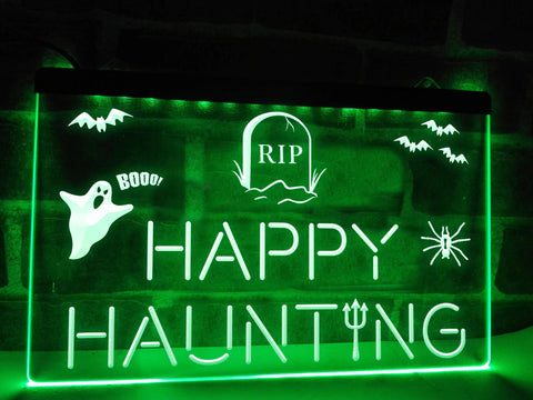 Image of Happy Haunting Illuminated Sign