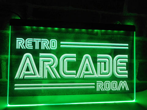 Image of Retro Arcade Room LED neon sign in green
