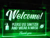 Please Use Sanitizer and Wear a Mask Illuminated Sign