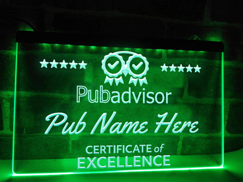 Image of Pub Advisor Personalized Illuminated Sign