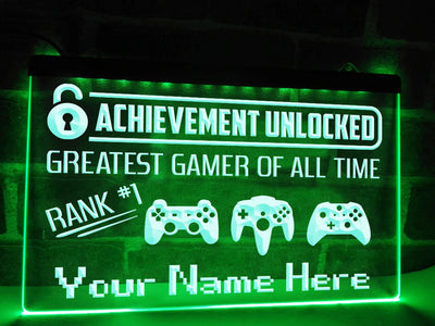 Greatest Gamer Personalized Illuminated Sign