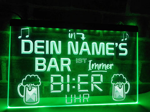 Image of Es ist immer Bier Uhr Leuchtreklame