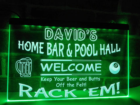 Image of Home Bar and Pool Hall Personalized Illuminated Sign