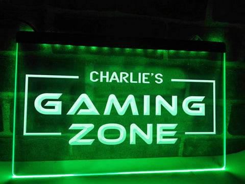 Image of Personalized Gaming Zone LED neon sign in green