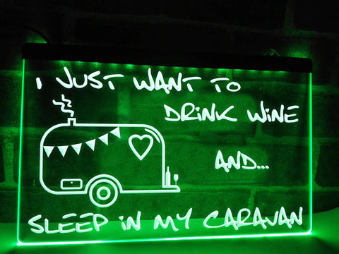 Image of I Just Want to Drink Wine Illuminated Sign