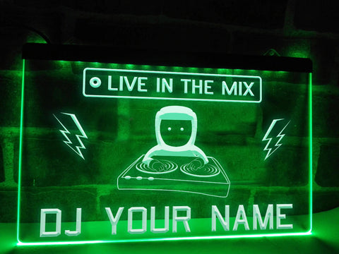 Image of Personalized DJ Live in the Mix LED neon sign in green