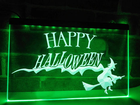 Image of Happy Halloween Witch Illuminated Sign