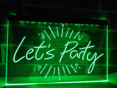 Let's Party Illuminated LED Neon Sign