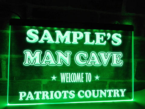 Image of Patriots Man Cave Personalized Illuminated Sign