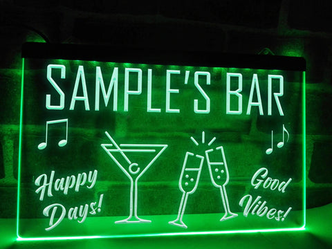 Image of Personalized Happy Days Bar Sign in green