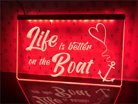 Image of Life is Better on the Boat Illuminated Sign
